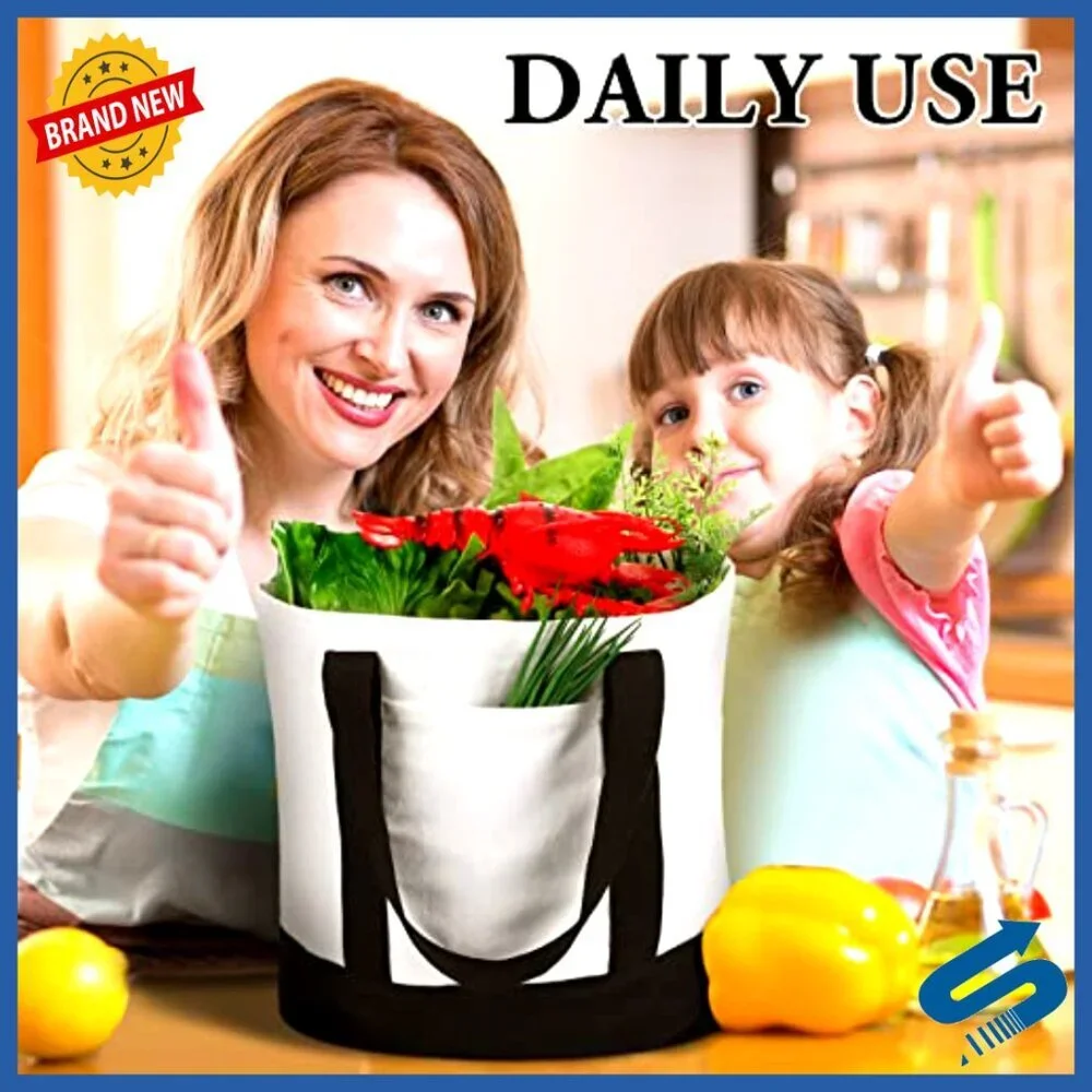 Large Canvas Tote Bag Reusable Natural Cotton Multipurpose DIY Plain